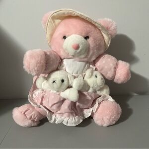 3/25$(Mix) Adorable Pink Teddy Bear Holding Mini Bears 12”